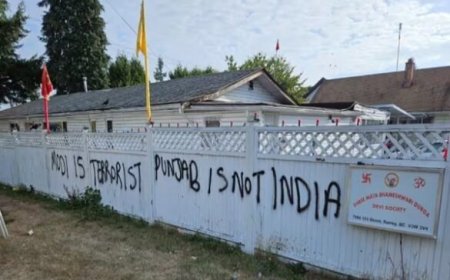खालिस्तानी समर्थकों की कायराना हरकतः कनाडा में हिंदू मंदिर में तोड़फोड़, दीवार पर लिखा- ‘पंजाब इज नॉट इंडिया’  ब्रिटिश