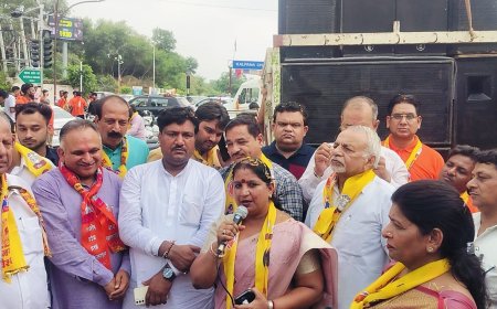 हरियाणा प्रदेश वैश्य महासम्मेलन  चेतना यात्रा का करनाल में भव्य स्वागत