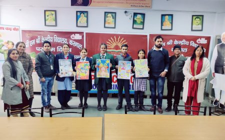 पीएम श्री केंद्रीय विद्यालय में परीक्षा पे-चर्चा 2024 पर चित्रकला प्रतियोगिता 100 विद्यार्थियों ने लिया भाग