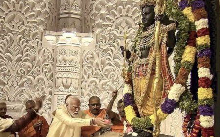 प्रधान मंत्री नरेंद्र मोदी ने अयोध्या में राम मंदिर का उद्घाटन किया
