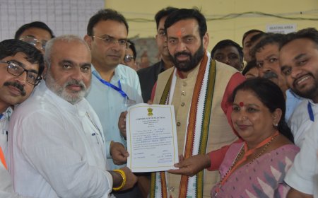 भाजपा के प्रत्याशी एवं हरियाणा के मुख्यमंत्री नायब सिंह सैनी 41483 वोटों से हुए विजयी